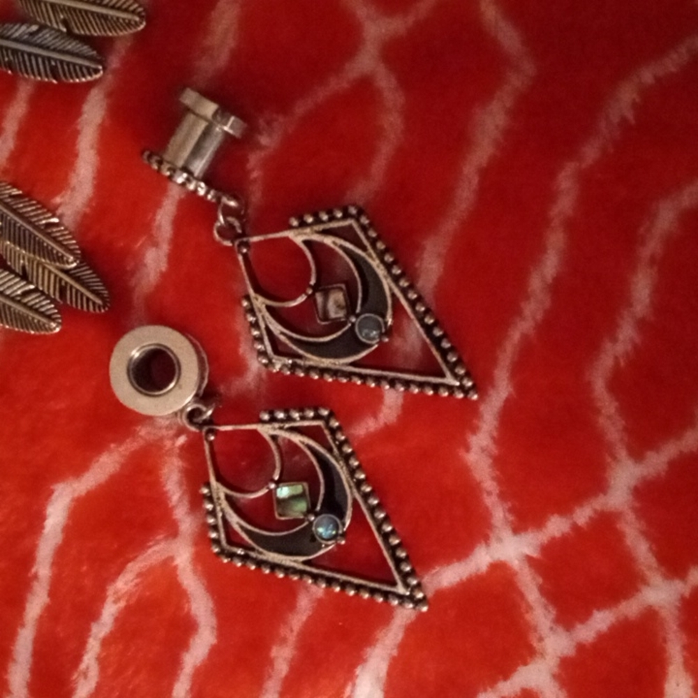 Silver Gaged Ear Rings (NWNT) - Picture 3 of 3